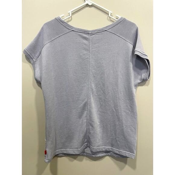 JOSIE Natori Short Sleeve Sleep Loungewear Casual Top Pale Gray Blue - Picture 2 of 9